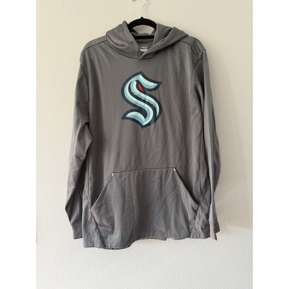 Fanatics Seattle Kraken Authentic Pro Hoodie Gray Men's Size Large NWOT